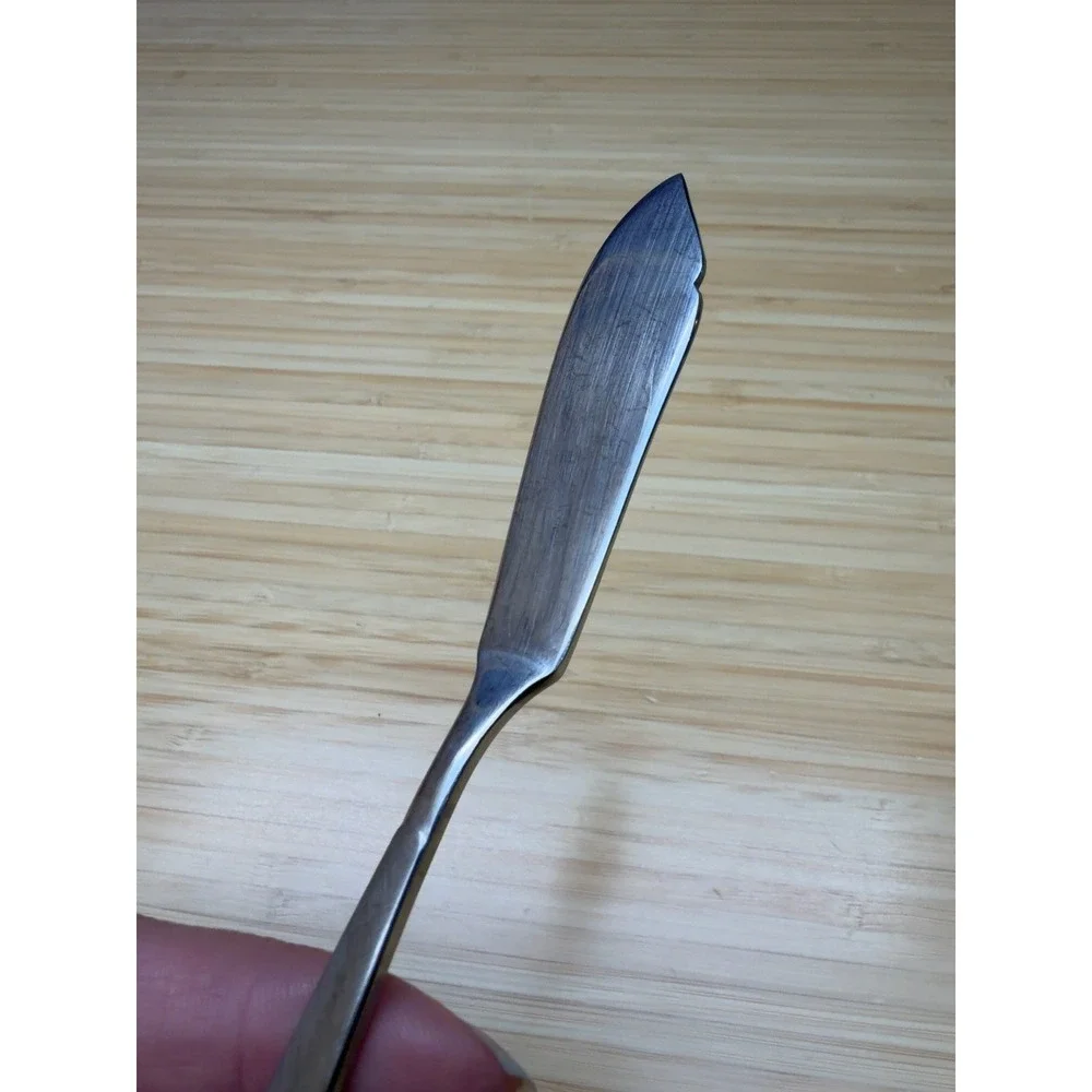 Vintage Utica Stainless Japan Fish Knife Rose Floral Flatware 6.5